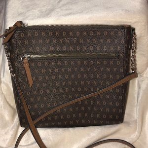 DKNY Brown Saffiano Leather Crossbody bag